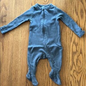 Blue Ribbed Kids One Piece